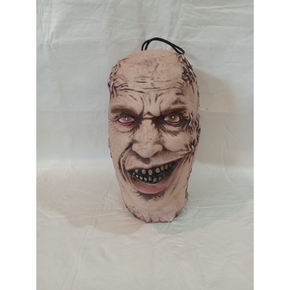 Horror Severed Head Prop Stitched Zombie Latex Halloween Haunted House Decor